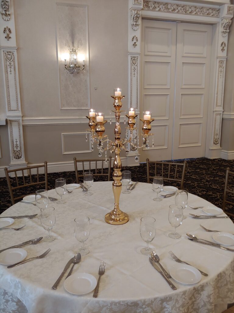 Victorian Golden Candelabras Centerpieces